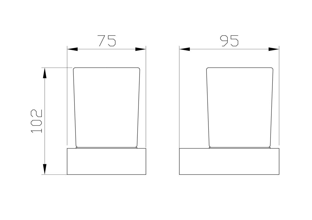 Стакан для зубных щеток с держателем WONZON & WOGHAND LOTTE, Темный графит (WW-8321-BGM)