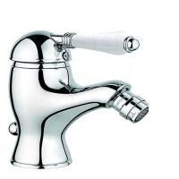 Nicolazzi P.m. Blanc A Смеситель для биде, на 1 отв, с донным клапаном, излив: 107 мм, ручки состаренная керамика, цвет: хром