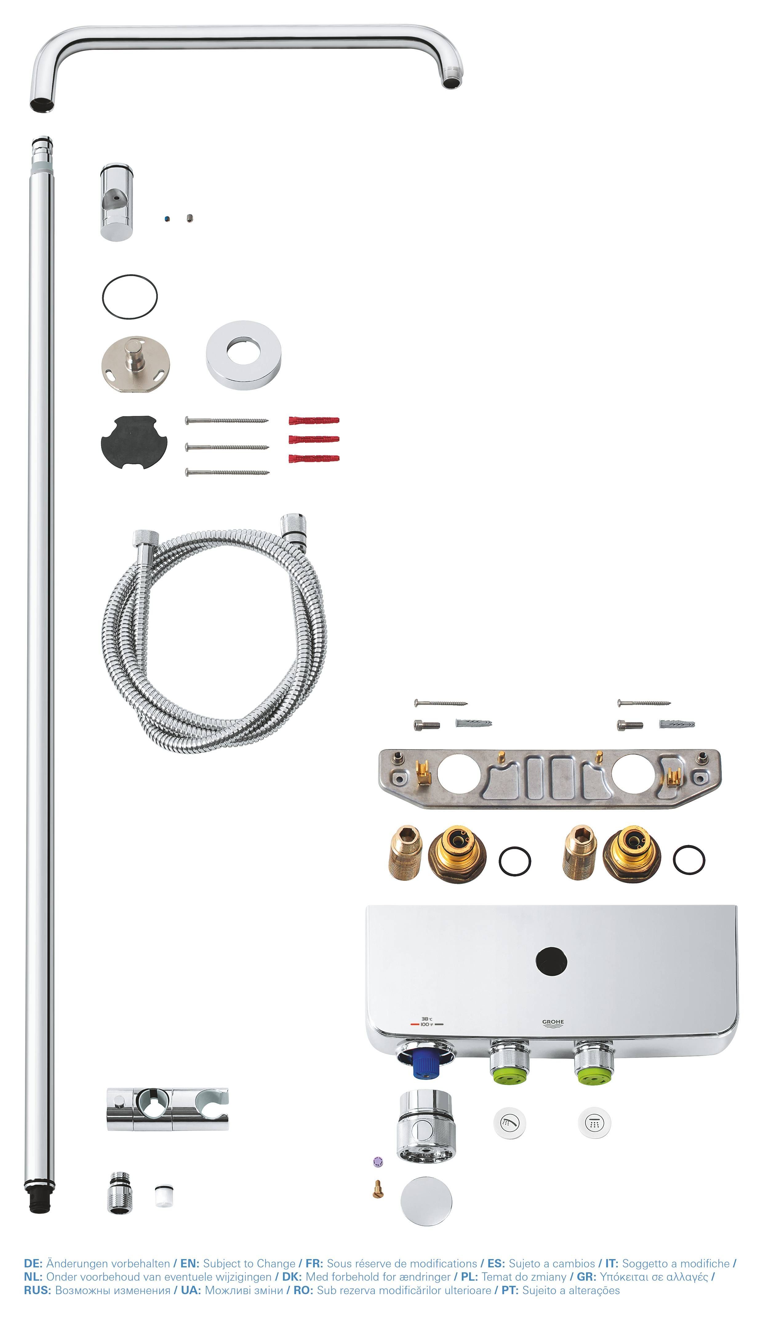 Душевая система без верхнего и ручного душа GROHE Euphoria SmartControl, с термостатом для душа, хром (26511000)