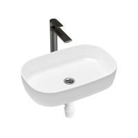 Комплект 3 в 1 Lavinia Boho Bathroom Sink Slim 21510007, накладная фарфоровая раковина 54 см, смеситель, пластиковый сифон