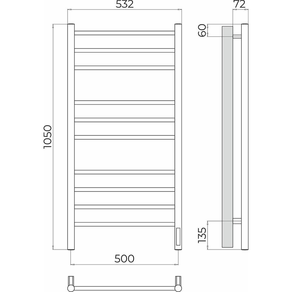 Полотенцесушитель электрический Terminus Аврора П10 50х105, артикул 4670078544360