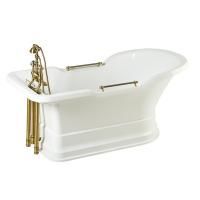 IMPERO PODIUM Ванна 180x87хH76 см. бел, подиум бел, слив/перелив бронза