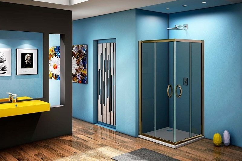 Душевой уголок Good Door Jazze CR-100-B-BR 100x100 профиль Бронза стекло тонированное