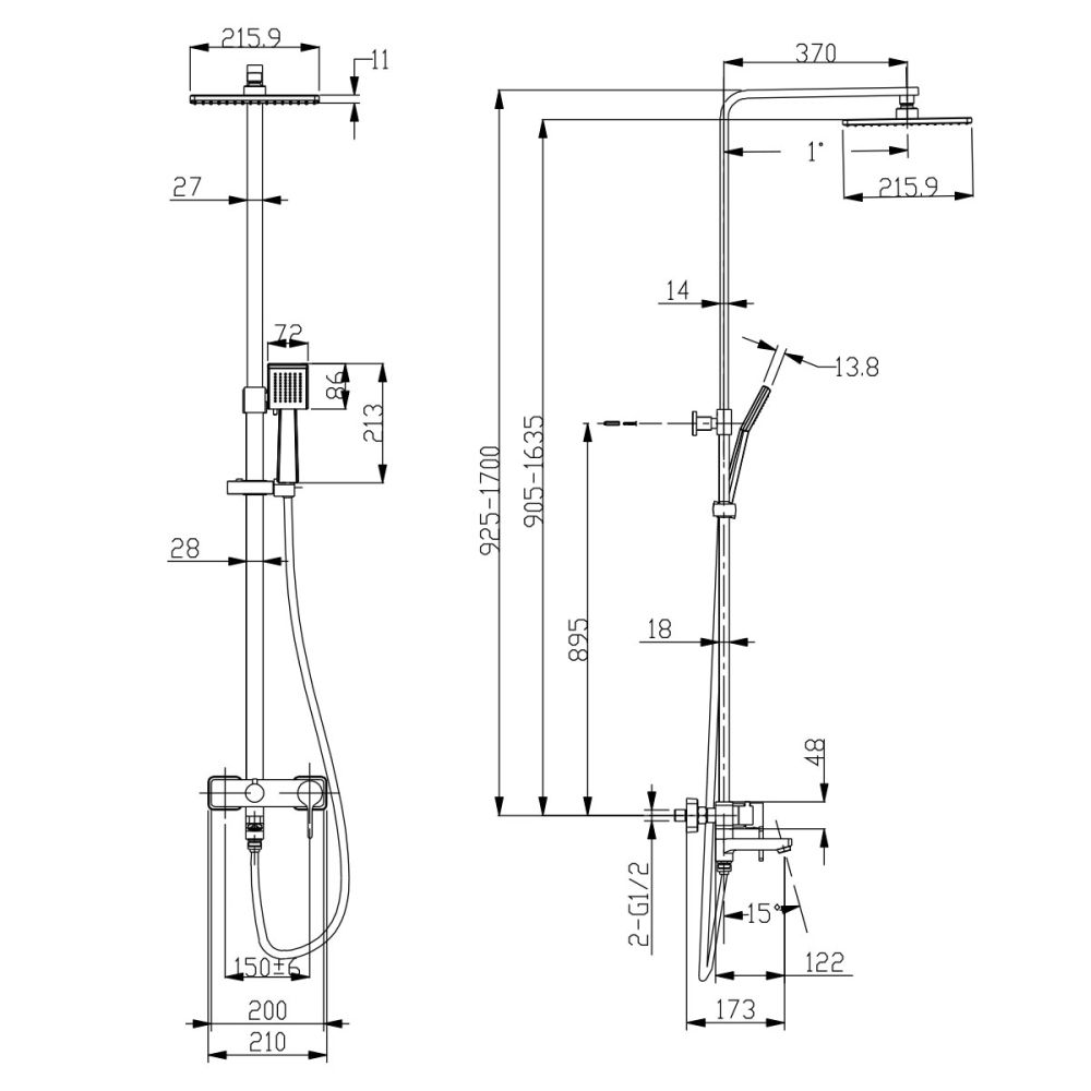 Душевая система Lemark Tropic LM7004C Хром, артикул LM7004C