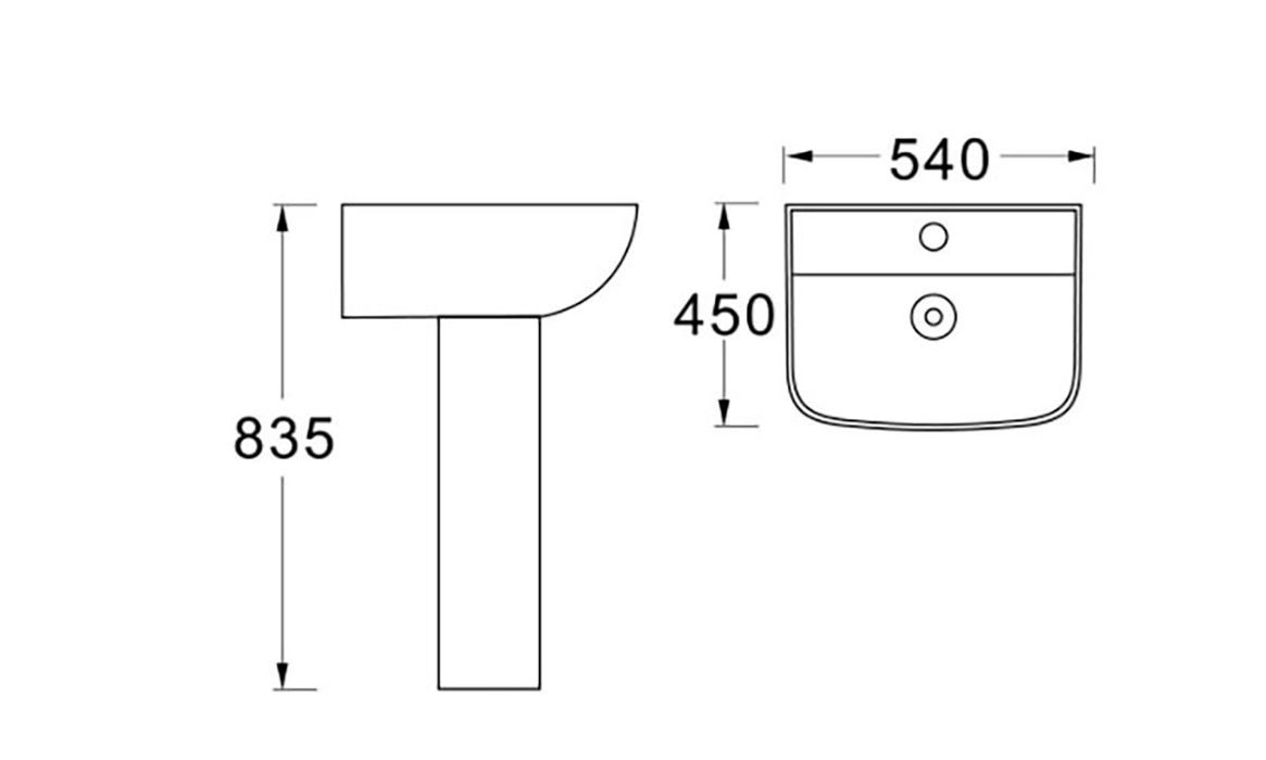 Пьедестал для раковины AQ5432-00 180*170*695, белый Пьедестал для раковины AQ5432-00 180*170*695, белый