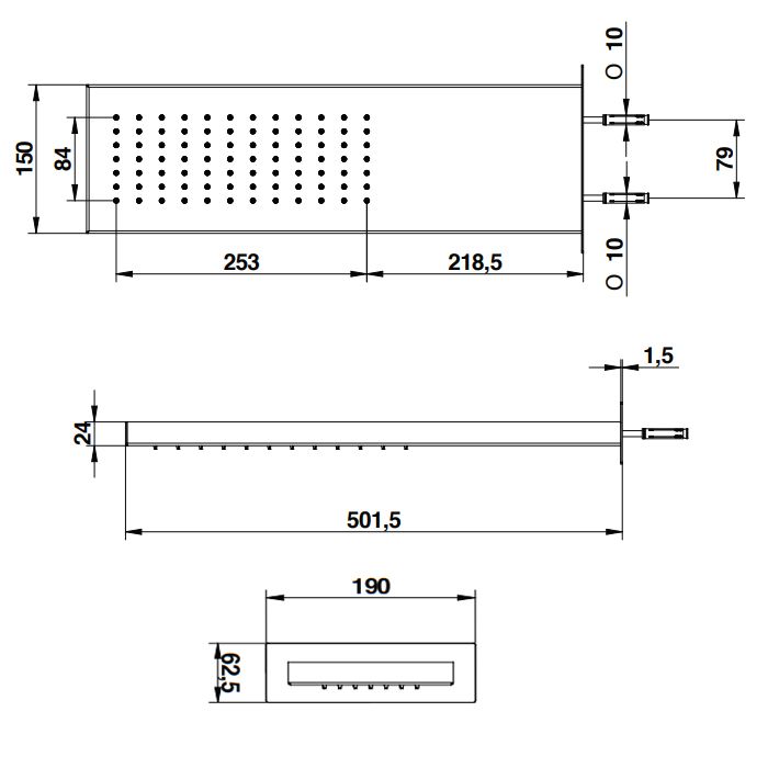 Bongio Soffioni Верхний душ , цвет черный матовый