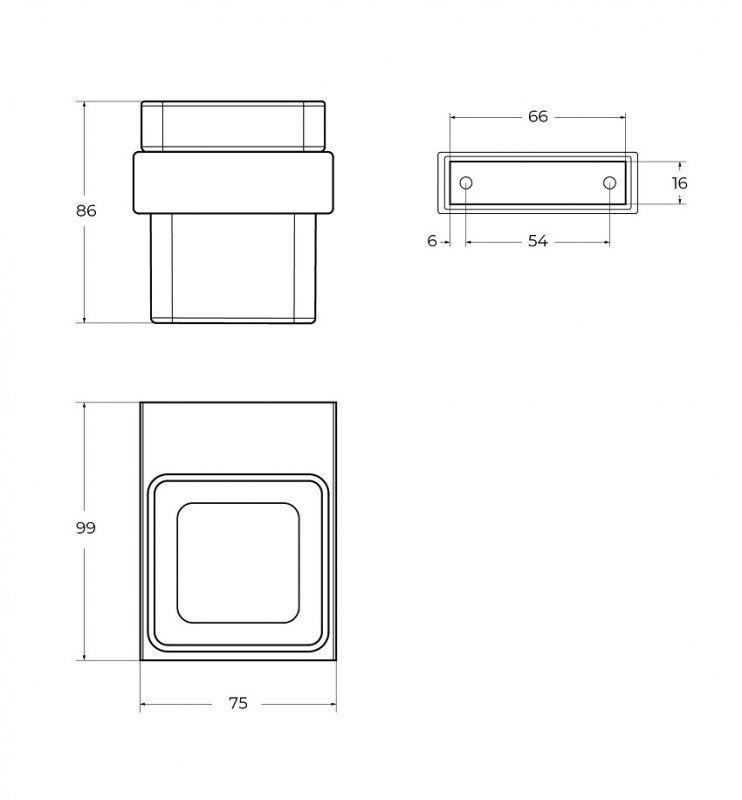 SLIDER-TUMS-GM Стакан подвесной, стекло, исполнение оружейная сталь, артикул SLIDER-TUMS-GM