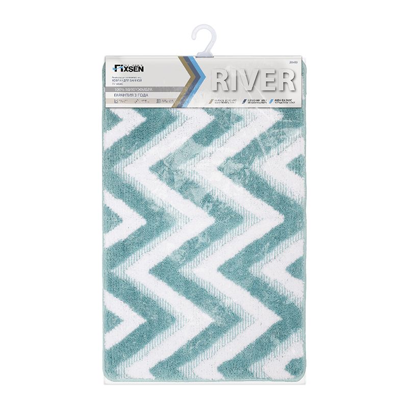Коврик для ванной комнаты FIXSEN RIVER FX-5004C, голубой, артикул FX-5004C