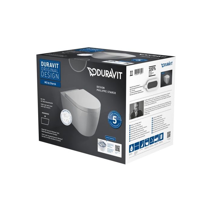 Duravit Me by Starck Комплект: подвесной унитаз Rimless 252909 с покрытием WonderGliss+ сиденье с мягким закрыванием 002009 ЦЕНА)