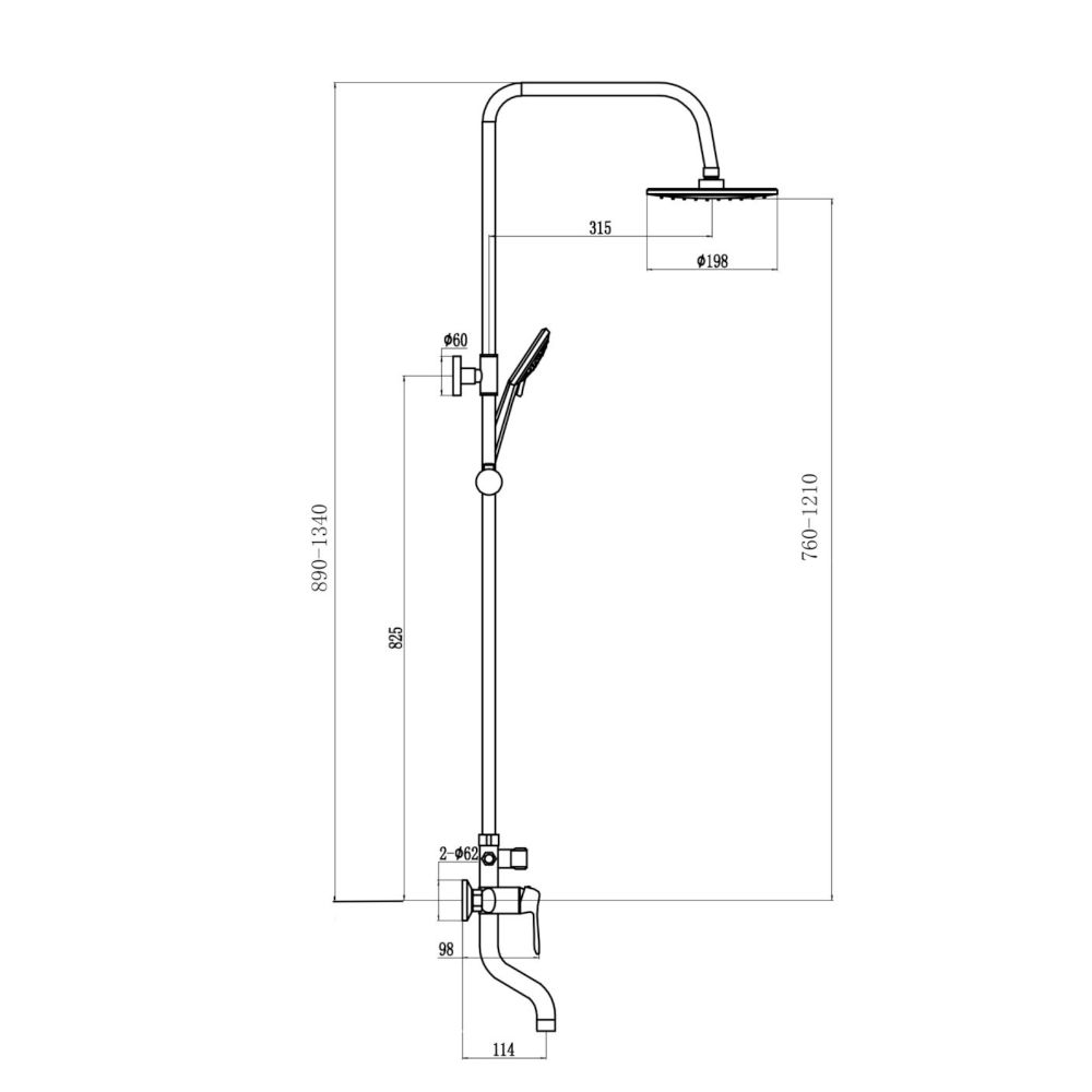 Душевая система Fmark FM2401, хром, артикул FM2401