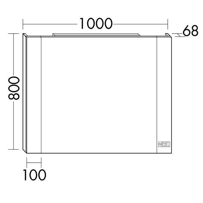 BURGBAD RL40 Зеркало 1000х068х800 мм.,подсветка, Smart-Home-System, 2 розетки BURGBAD RL40 Зеркало 1000х068х800 мм.,подсветка, Smart-Home-System, 2 розетки