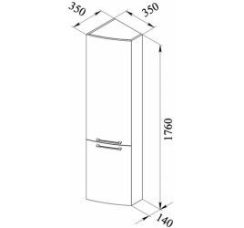 Шкаф-пенал De Aqua Токката 35 бежевый, правый