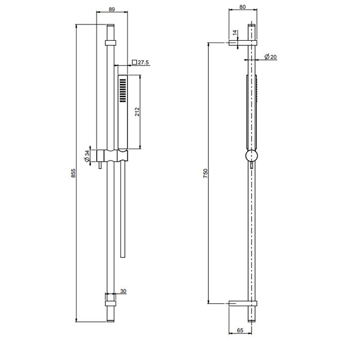 FIMA|Carlo Frattini Wellness Душевая штанга с ручным душем и шлангом 1500 мм., цвет хром FIMA|Carlo Frattini Wellness Душевая штанга с ручным душем и шлангом 1500 мм., цвет хром