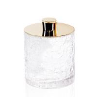 Стакан, Decor Walther, с крышкой, ширина, мм-90, глубина, мм-90, высота, мм-100, материал стакана-стекло, цвет-золото