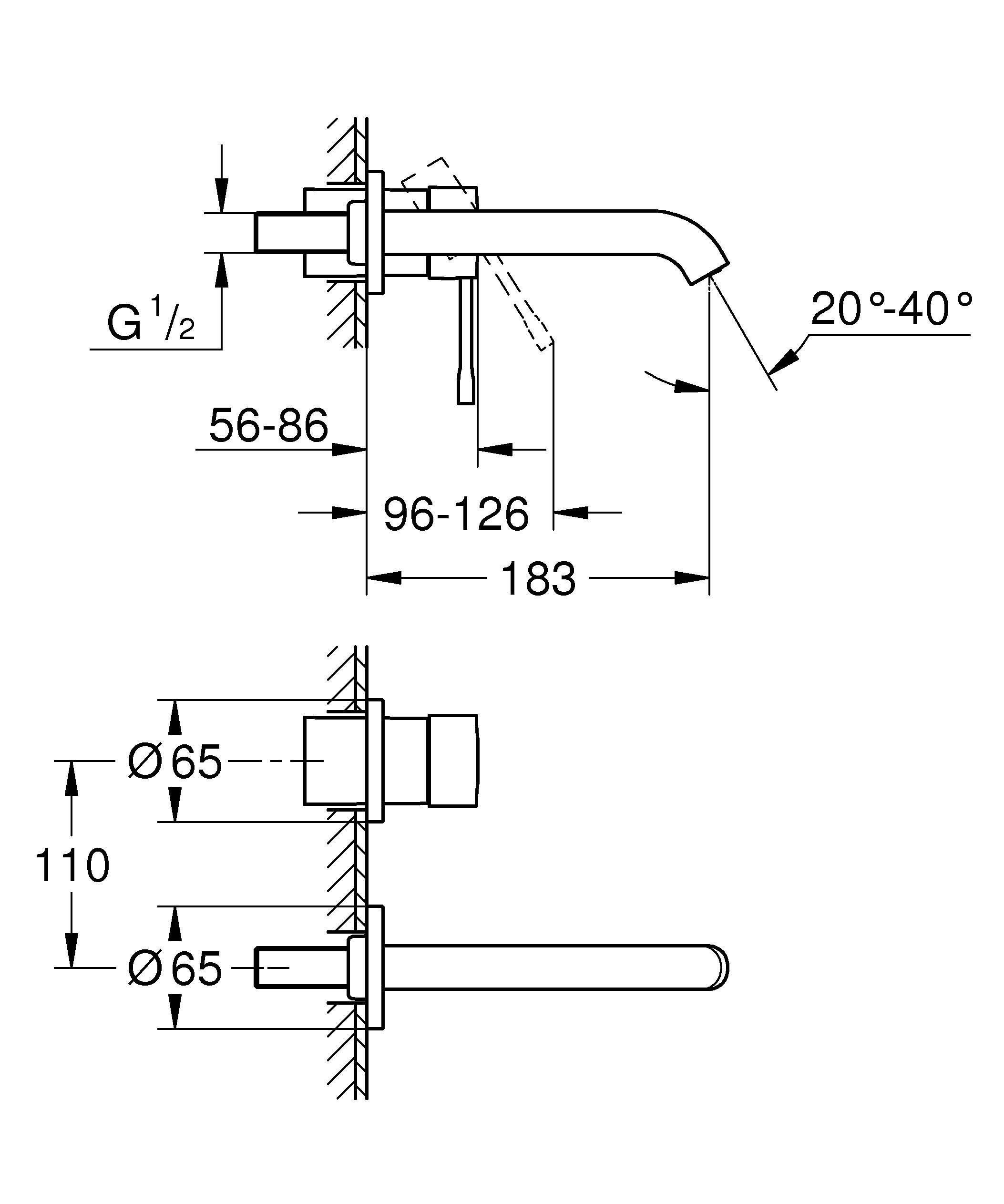 Смеситель для раковины GROHE Essence+, темный графит матовый (19408AL1) Смеситель для раковины GROHE Essence+, темный графит матовый (19408AL1)