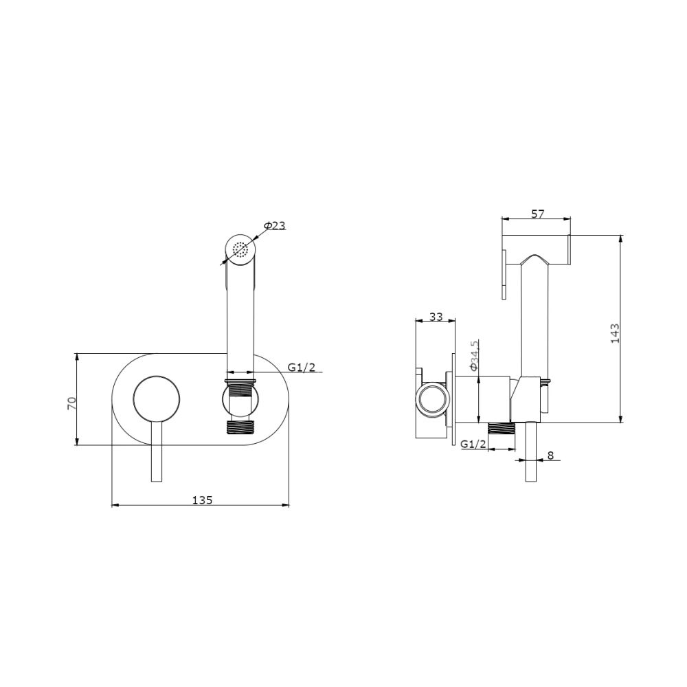 Гигиенический душ встраиваемый RUSH Capri (CA1435-96), артикул CA1435-96