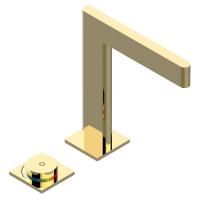 THG ICON-X CARBONE GOLD Смеситель для раковины электронный, на 2 отверстия, с донным клапаном, цвет полированное золото