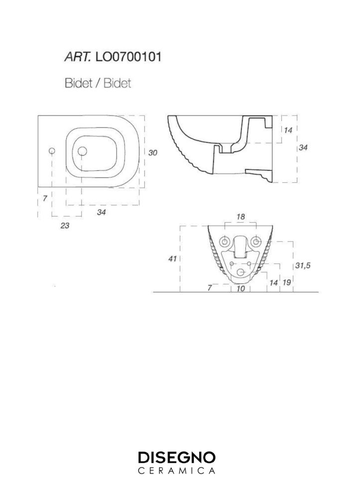 Disegno ceramica Loom, подвесное биде, c крепежом, 52,5x37 см, цвет grey bromine, артикул LO00700153