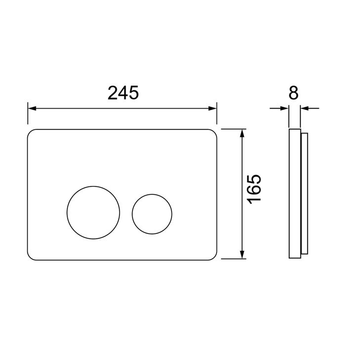 TECEspring Панель смыва с двумя круглыми клавишами, пластиковая, нержавеющая сталь