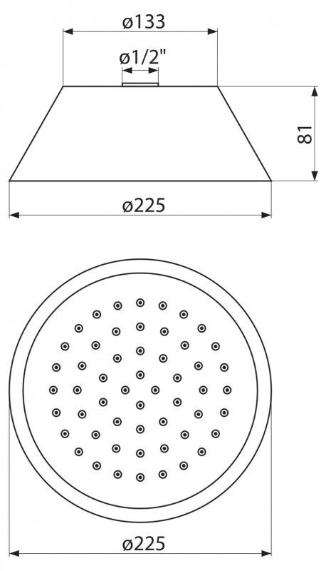 Верхний душ, диаметр 200 мм CEZARES CZR-SPA200-01