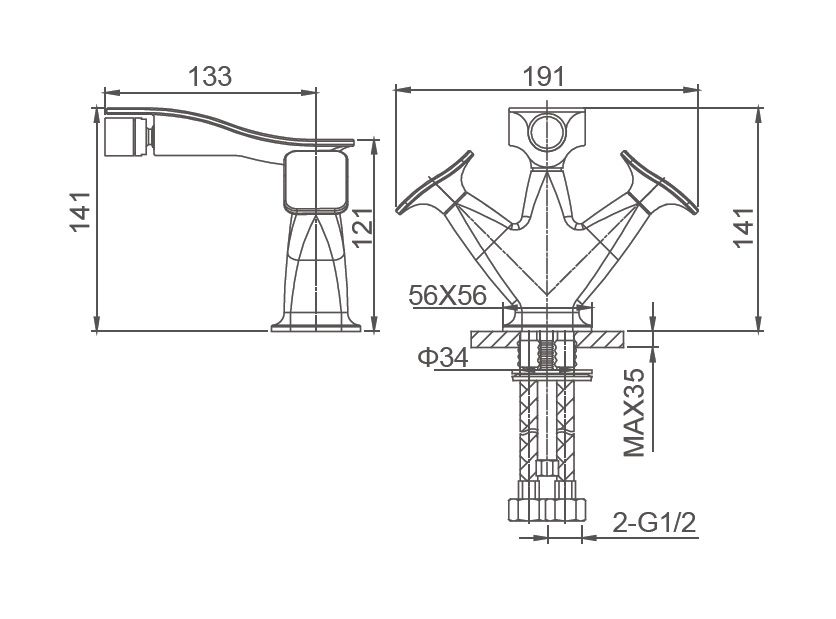 Смеситель для биде WONZON & WOGHAND SHAKESPEARE, Хром (WW-655001-CR)