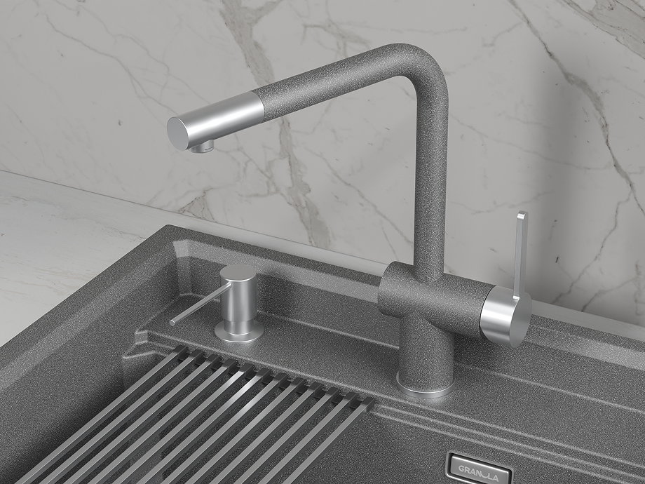 Смеситель для кухни GRANULA (5017, ГРАФИТ), артикул 5017, ГРАФИТ