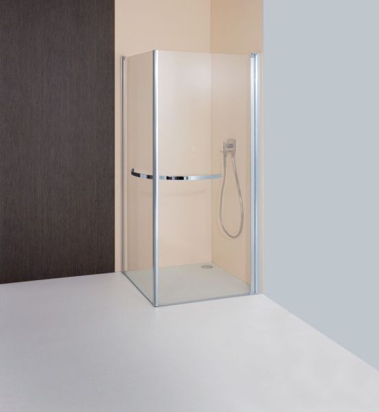 Geoplatin4000, 2створчатая распашная дверь 1000 мм, профиль мат. хром, стекло прозрачное 5 мм