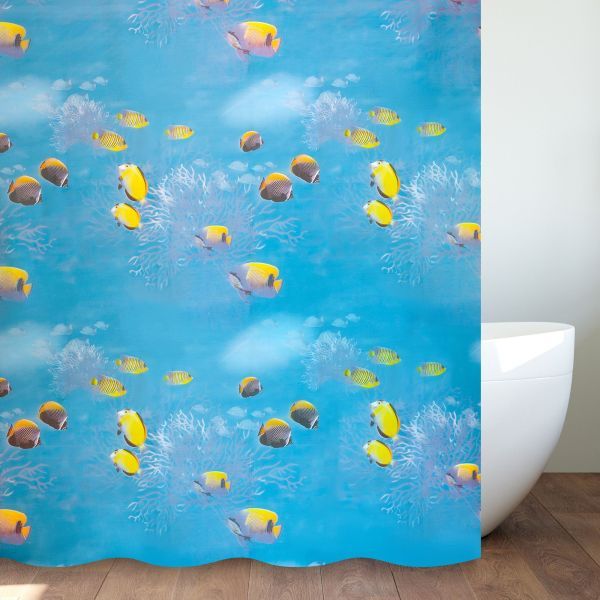 Штора для ванной комнаты Savol S-6PEVA09, рыбки