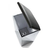 Decor Walther Case HK2 Корзина для белья 42x32x66cм, цвет: сталь полированная / черная кожа Decor Walther Case HK2 Корзина для белья 42x32x66cм, цвет: сталь полированная / черная кожа