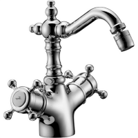 HUBER Victorian Термостат двухвентильный для биде на 1 отверстие с донным клапаном и поворотным изливом, цвет хром