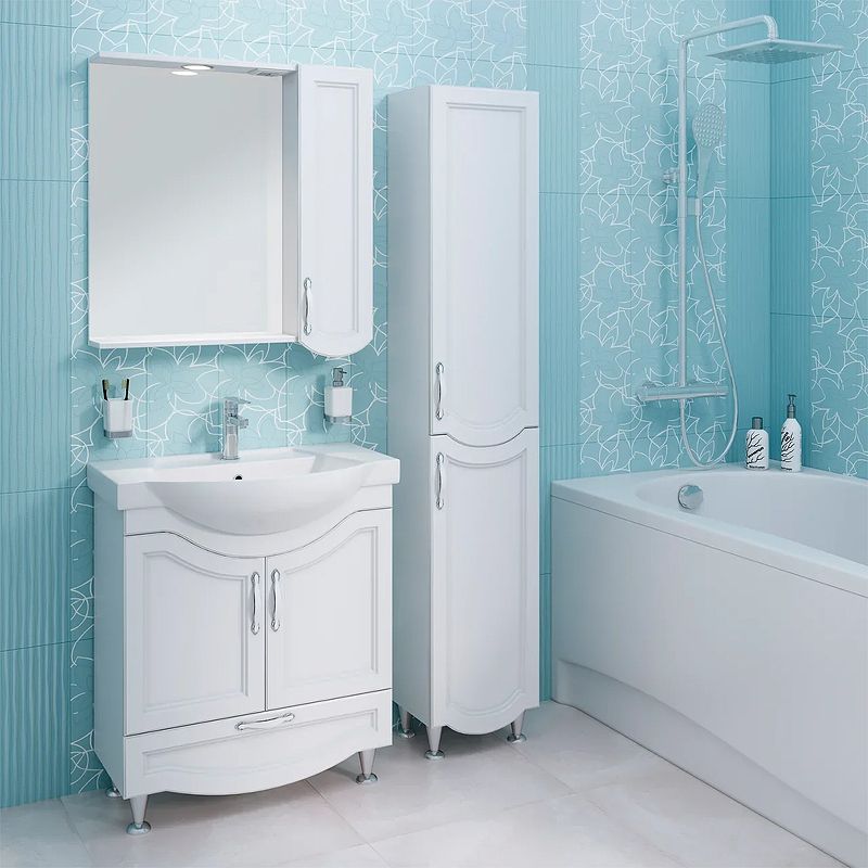 Шкаф пенал Runo Неаполь 35 R 4620750029074 Белый