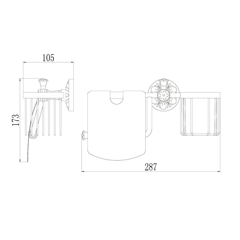 Держатель для туалетной бумаги и освежителя Savol S-R06651C, бронза, артикул S-R06651C