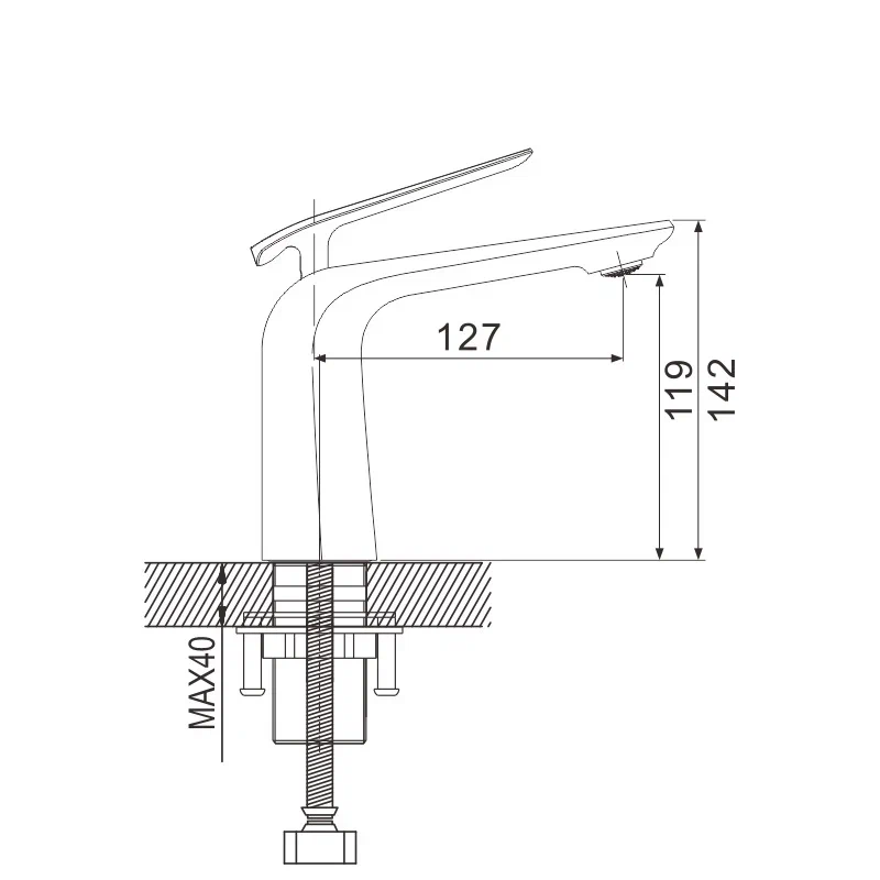 Смеситель для раковины Rose R13F R1301F, белый/хром