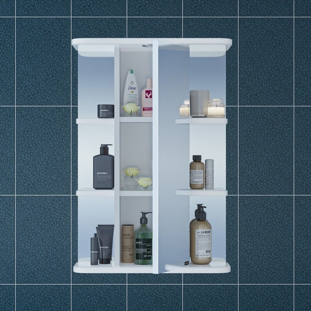 Зеркальный шкаф СаНта Герда 50 101018 с подсветкой, цвет белый