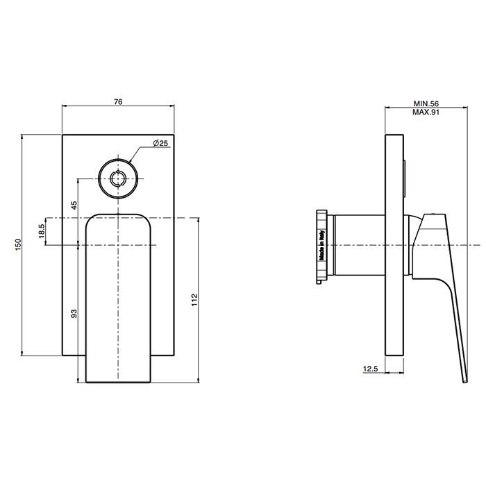Fima Carlo Frattini Fit Смеситель для душа, встраиваемый, на 2 выхода, цвет: хром, артикул F3389E2CR