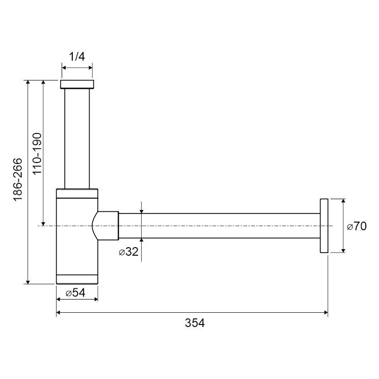 Сифон для умывальника декоративный EXCELLENT INEX.2018GL (золото)