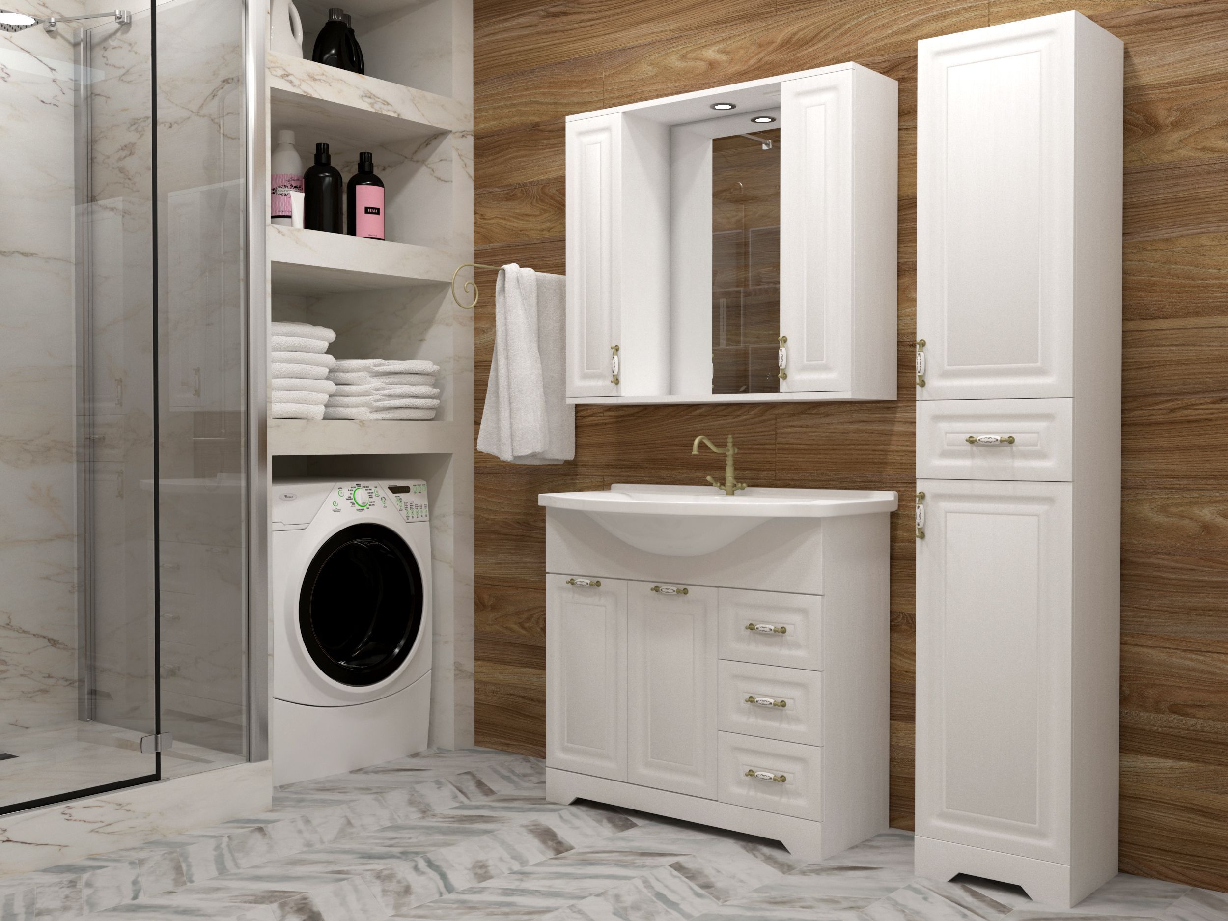 Зеркало-шкаф "Кармела 65/С", ольха белая