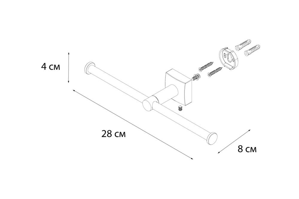 Держатель туалетной бумаги двойной Fixsen Kvadro FX-61310D Хром, артикул FX-61310D