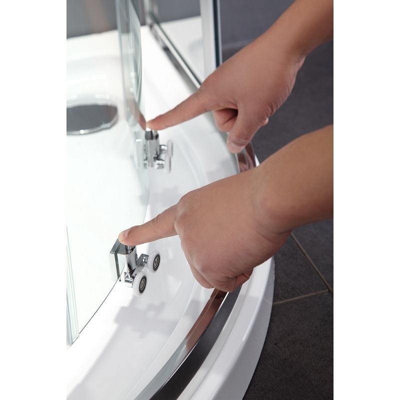 Душевой уголок Black&White Stellar Wind S102 100х100 квадратный профиль Серебристый хром стекло прозрачное