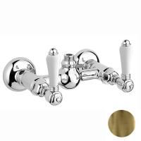 Nicolazzi P.m. Blanc Смеситель для душа на 2 отверстия, вывод сверху 1/2'' (без шланга и лейки), ручки белая керамика, цвет: бронза