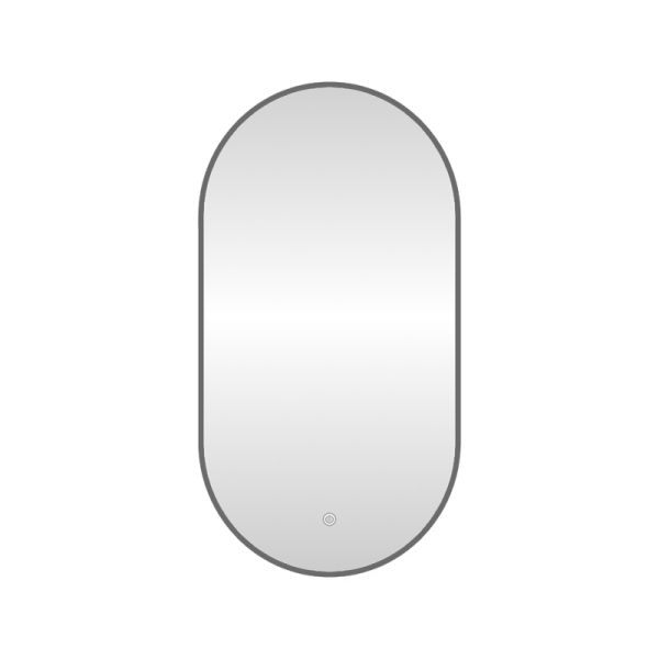 Зеркало с подсветкой LED Fixsen FX-3090F овальное 50х90 см, графит