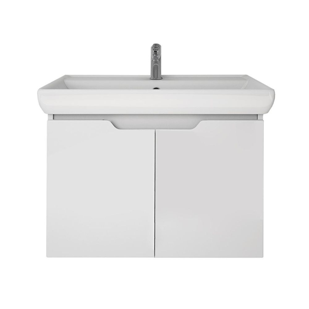 Тумба с раковиной подвесная Dreja Q(D) 70 см, белый, артикул 99-1002-com