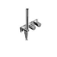 Fantini Milano Смеситель для душа, встраиваемый, на 2 источника, с ручн.душем, (наружняя часть), цвет: матовая натуральная сталь