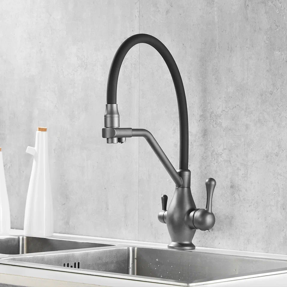 Смеситель для кухни Rose R858Y, пепельный, артикул R858Y