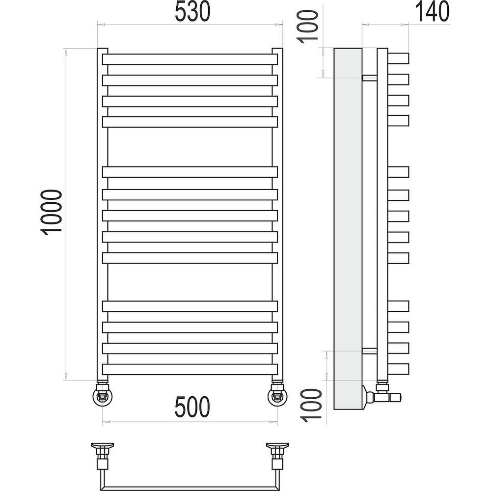 Полотенцесушитель водяной Terminus Рид П13 50х100