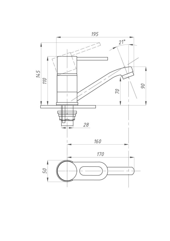Смеситель для кухни ПСМ-ПРОФСАН PSM-215-008 ПЛЮС тип См-УмОЦБА, См-МОЦБА, артикул PSM-215-008