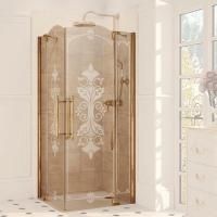 Душевой уголок Huppe Studio Victorian SV0102.031.344 Бронзовый профиль, матовое стекло с декором