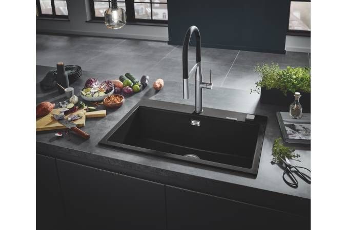 Мойка GROHE K700 с одной чашей, 780 x 510 мм, черный гранит (31652AP0) Мойка GROHE K700 с одной чашей, 780 x 510 мм, черный гранит (31652AP0)