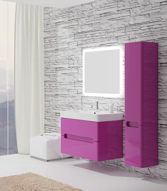 Шкаф пенал SanVit Форма 32 pforma с фактурой под дерево подвесной Карпатская ель, артикул pforma