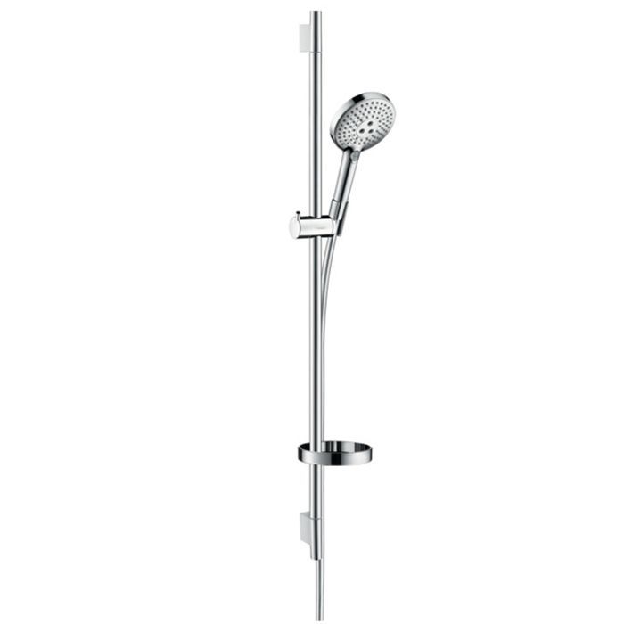 Душевой гарнитур, Hansgrohe, Raindance Select S размер штанги, мм-900, размер шланга, мм-1600, диаметр ручного душа, мм-120, количество режимов-3, тип струи-RainAir, Rain, WhirlAir, комплектация-мыльница, цвет-хром Душевой гарнитур, Hansgrohe, Raindance Select S размер штанги, мм-900, размер шланга, мм-1600, диаметр ручного душа, мм-120, количество режимов-3, тип струи-RainAir, Rain, WhirlAir, комплектация-мыльница, цвет-хром